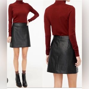NEW! J Crew Faux Leather Black Mini Skirt size 2